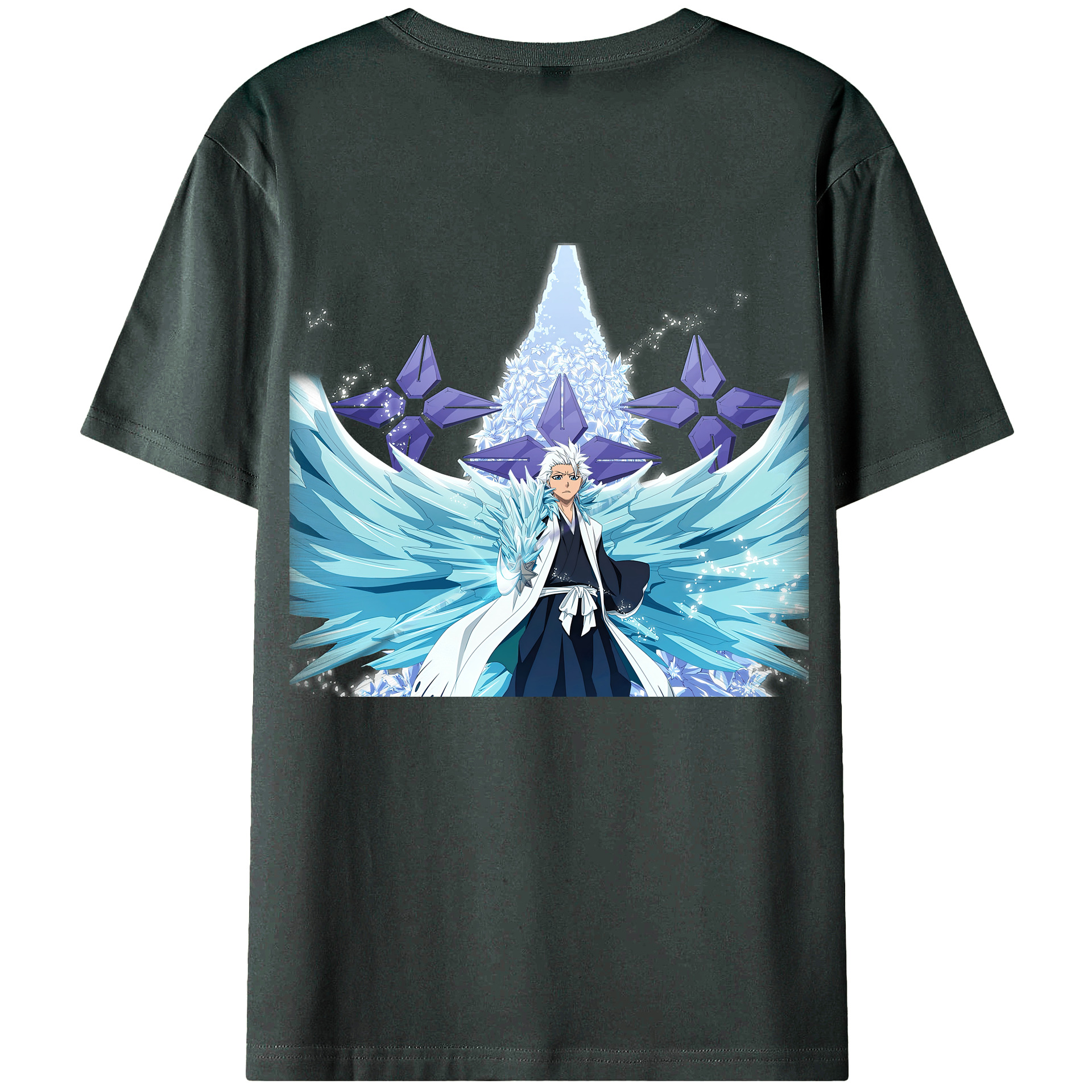 （画像用） ブリーチ 日番谷冬獅郎（ひつがや とうしろう） BLEACH Hitsugaya Toushirou 綿100％ メンズ半袖Tシャツ（バックプリント） 通気性